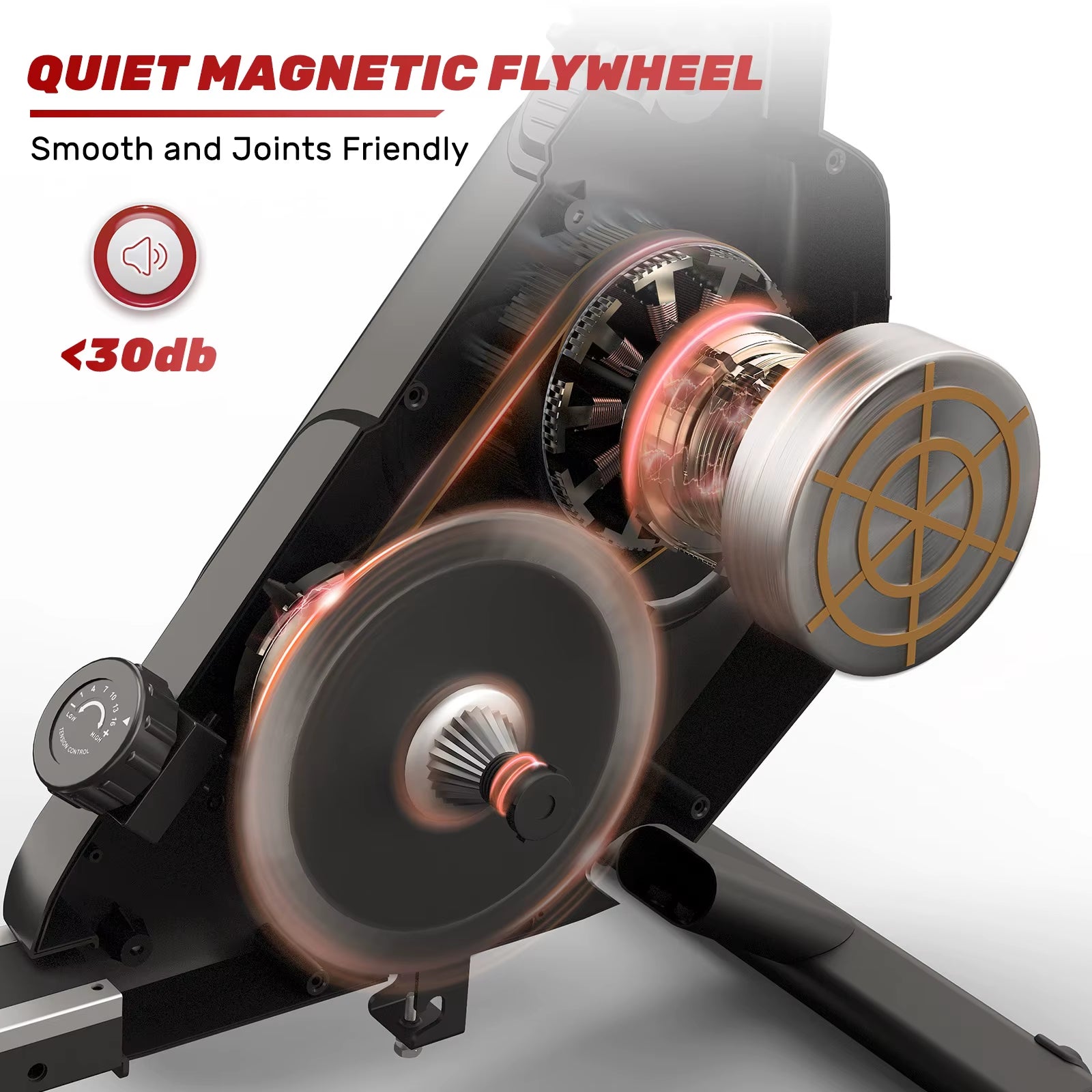 Home Rowing Machine Magnetic Rowing Machine 16 Resistance Levels LCD Display Maximum Load 120Kg Foldable Magnetic Rowing Machine